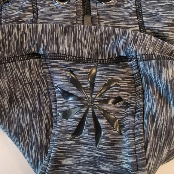 Athleta Home Team Full Zip Hoodie Jacket Space Dye Navy Blue Size Small EUC $149 - Picture 6 of 7